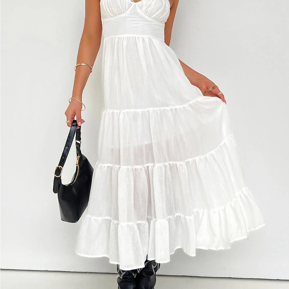 Princess Polly Joella Midi Dress White NWT